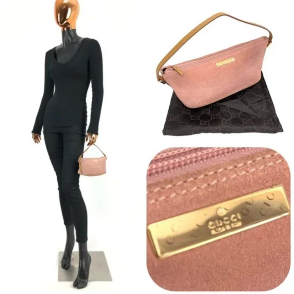 Gucci vintage Pink Suede handbag/shoulder bag